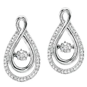 Rhythm of Love Silver Diamond Earrings