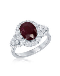 18KT White Gold Ruby Diamond Ring