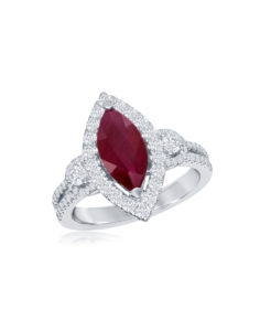 18KT White Gold Ruby Diamond Ring
