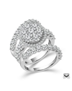 14KT White Gold Diamond Engagement Ring Set