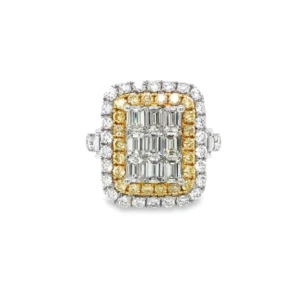 14kt White Gold Yellow & White Diamond Ring