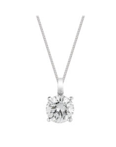 14Kt White Gold Solitaire Diamond Pendant – 0.33cts