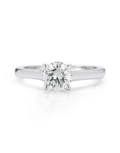 14Kt White Gold Solitaire Diamond Ring