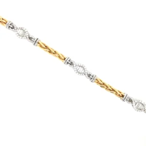 14KT Two-Tone Diamond Bracelet