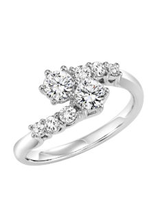 14KT White Gold Diamond Two Stone Ring – 0.50 cts