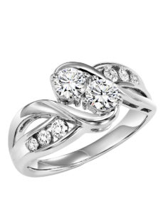 14KT White Gold Diamond Two Stone Ring – 0.50 cts