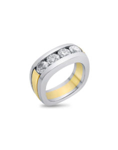 14KT White and Yellow Gold Diamond Ring