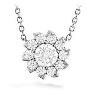 0.9 ctw. Aerial Sol Halo Necklace in 18K White Gold