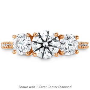 0.14 ctw. Camilla 3 Stone Diamond Engagement Ring in 18K Rose Gold