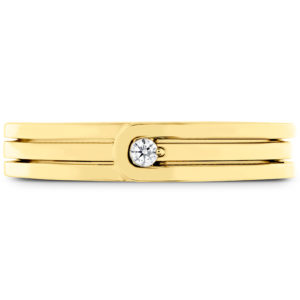 0.03 ctw. Coupled Encompass Triple Row Band 4mm in 18K Yellow Gold
